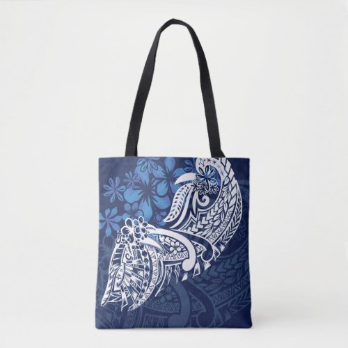 Samoan _ Hawaiian _ Polynesian Blue Tribal Print Tote Bag