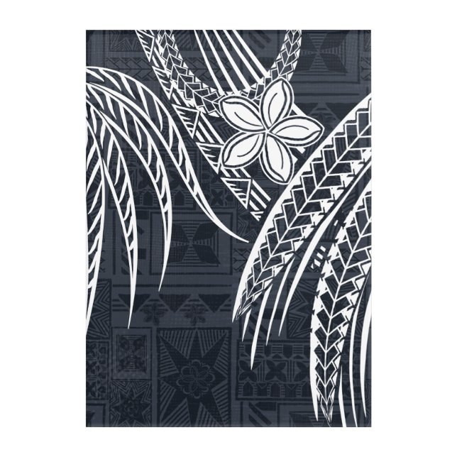 Samoan - Hawaiian - Polynesian Old Tapa Designs Acrylic Print (Front)