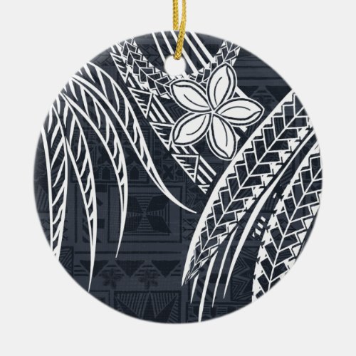 Samoan _ Hawaiian _ Polynesian Old Tapa Designs Ceramic Ornament