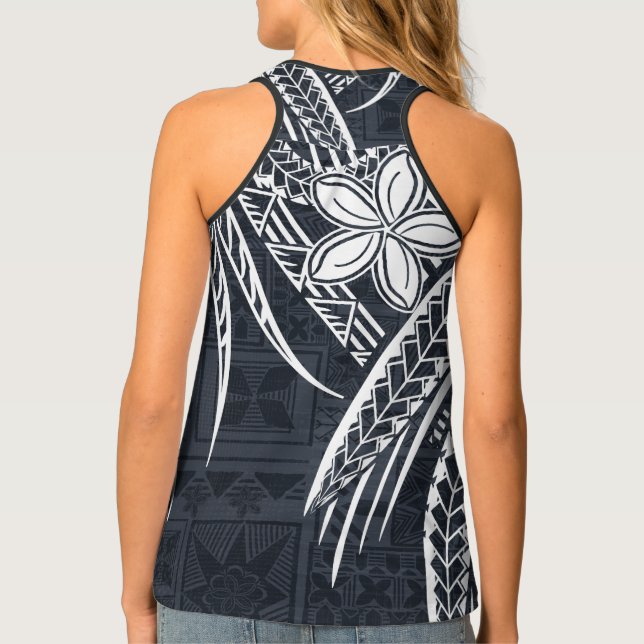 Samoan - Hawaiian - Polynesian Old Tapa Designs Tank Top (Back)