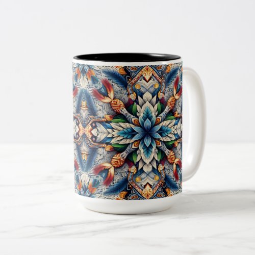 samoan polynesian culture inspired pattern  Two_Tone coffee mug