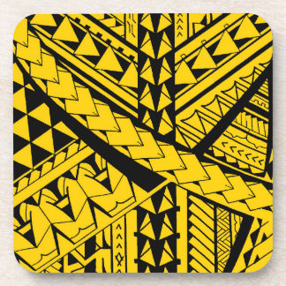 Samoan/Polynesian tribal shapes and symbols Beverage Coaster