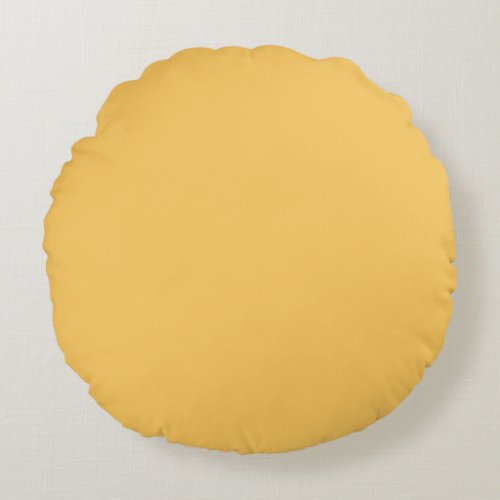 Samoan Sun Golden Yellow Solid Color Print Sunny Round Pillow