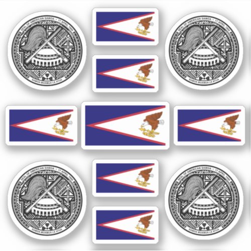 Samoan symbols  coat of arms and flag sticker