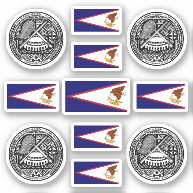 Samoan symbols / coat of arms and flag sticker (Front)