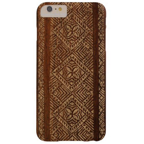 Samoan Tapa Hawaiian Faux Wood Surfboard Barely There iPhone 6 Plus Case