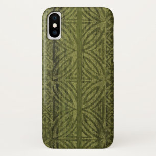 Samoan Tapa Hawaiian Faux Wood Surfboard iPhone X Case