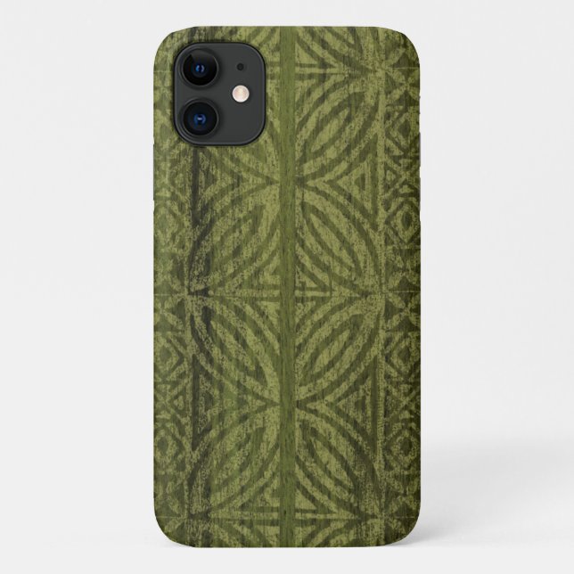 Samoan Tapa Hawaiian Faux Wood Surfboard Case-Mate iPhone Case (Back)