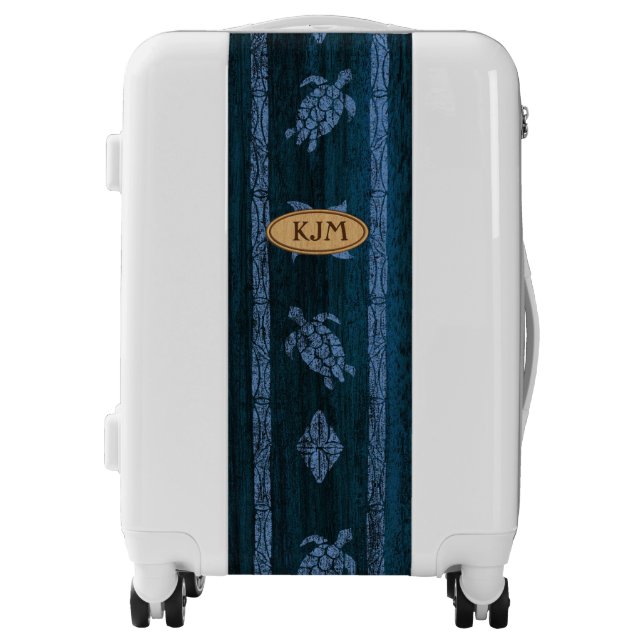 Samoan Tapa Hawaiian FauxWood Surfboard Monogram Luggage (Front)