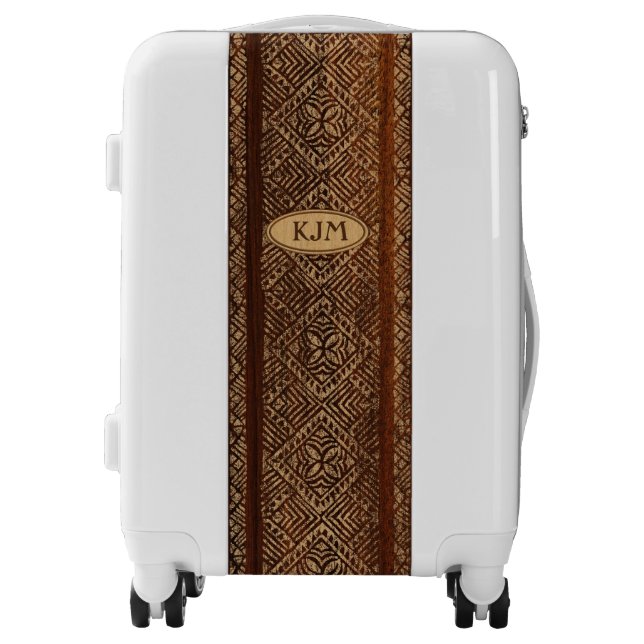 Samoan Tapa Hawaiian FauxWood Surfboard Monogram Luggage (Front)