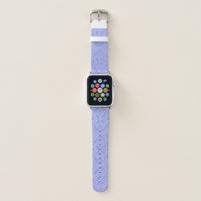 Samoan Tapa Hawaiian Lavender Apple Watch Band (Front)