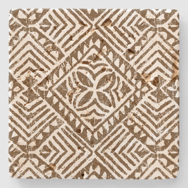 Samoan Tapa Hawaiian Tiki Bar Stone Coaters Stone Coaster (Front)