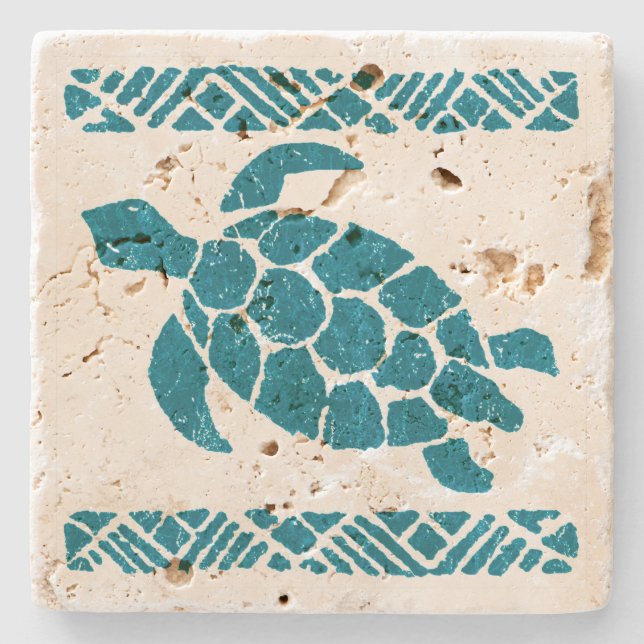 Samoan Tapa Hawaiian Tiki Bar Stone Coaters Stone Coaster (Front)