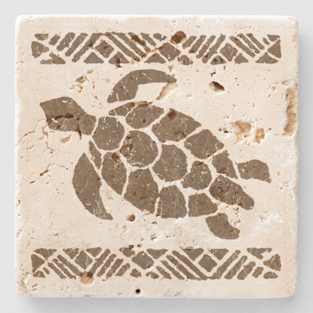 Samoan Tapa Hawaiian Tiki Bar Stone Coaters Stone Coaster (Front)