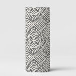 Samoan Tapa Polynesian Diamond Tile Black Pillar Candle