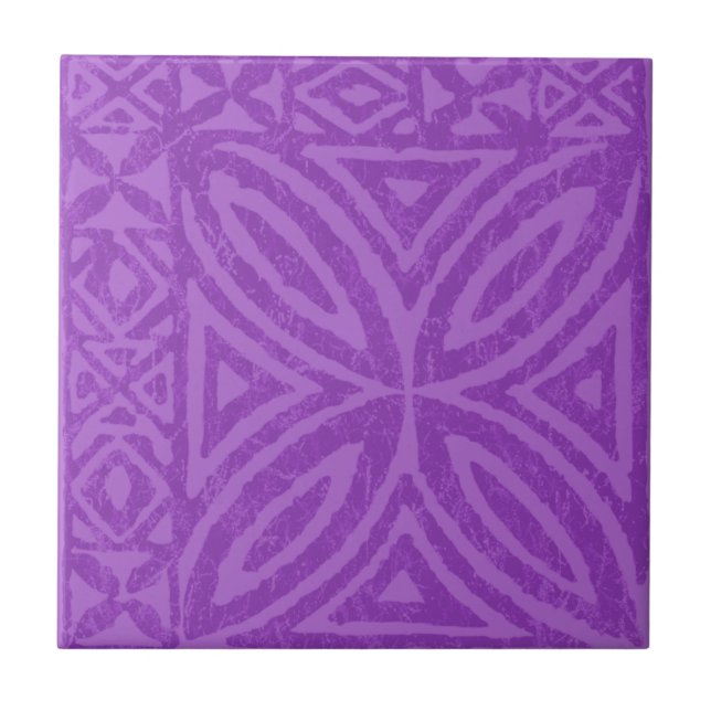 Samoan Tapa Polynesian Flower Tile Trivets (Front)