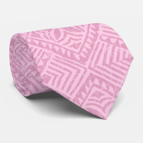 Samoan Tapa Tropical Pink Two_sidedPrinted Neck Tie