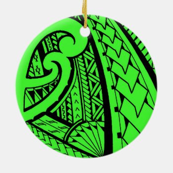 Samoan Tribal Tattoo Design With Spearheads Ceramic Ornament by MarkStorm at Zazzle
