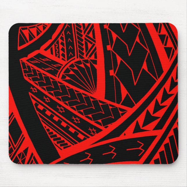 Samoan tribal tattoo design with spearheads mouse pad (Front)