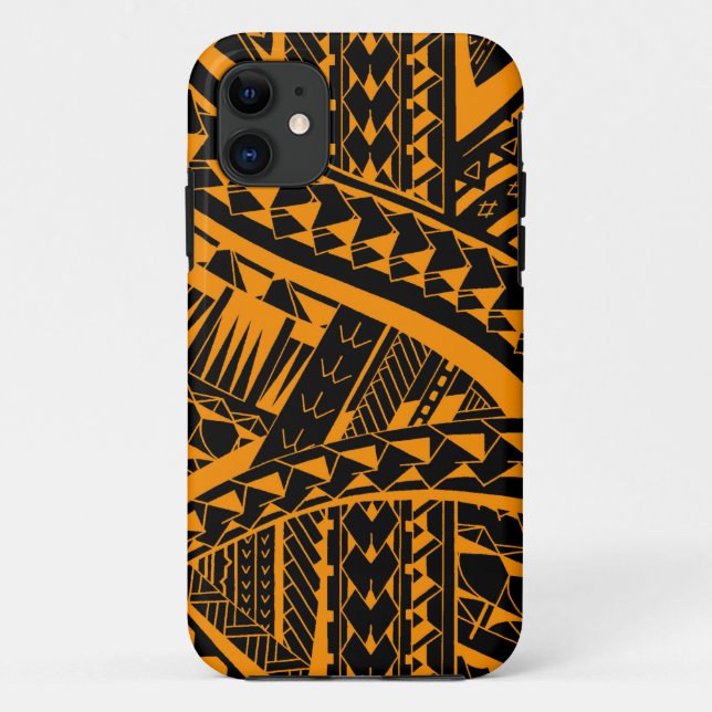 Samoan tribal tattoo pattern with spearheads art Case-Mate iPhone case (Back)