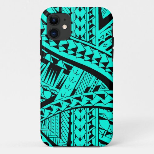 Samoan tribal tattoo pattern with spearheads art iPhone 11 case