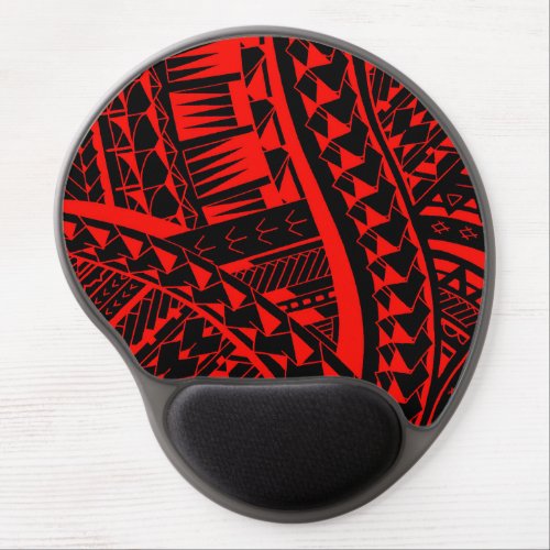 Samoan tribal tattoo pattern with spearheads art gel mouse pad