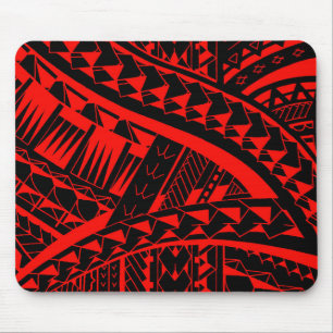 Samoan tribal tattoo pattern with spearheads art mouse pad