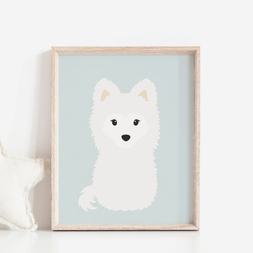 Samoied Puppy Nursery  Kids Room Decor Poster