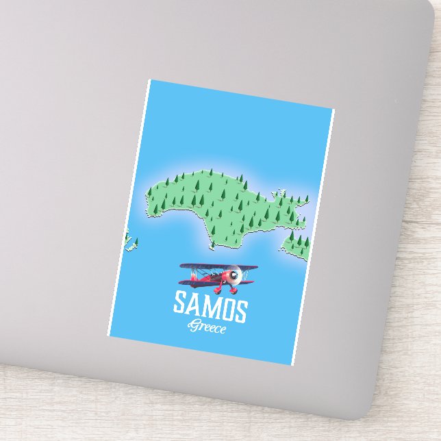 Samos Greek Island map Sticker (Detail)