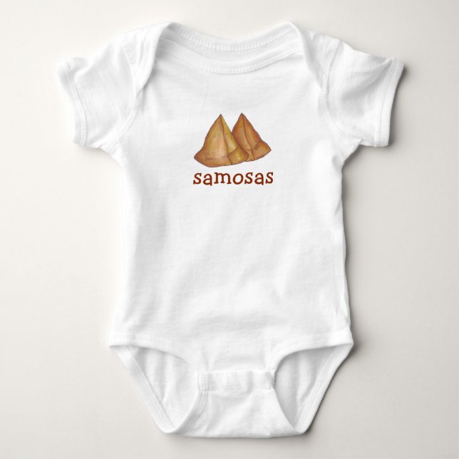 Samosas Indian Food Samosa Foodie Baby Bodysuit (Front)