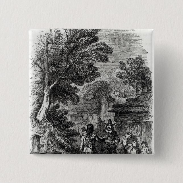 Samoset, the Indian Visitor Pinback Button (Front)