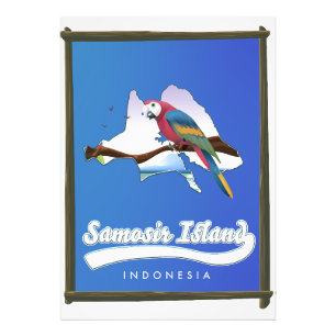 Samosir Island Indonesia travel map Photo Print