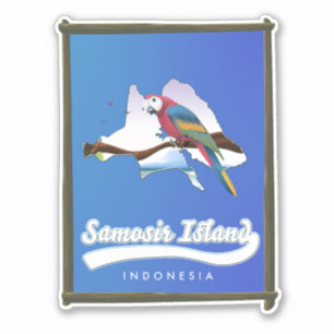 Samosir Island Indonesia travel map Sticker