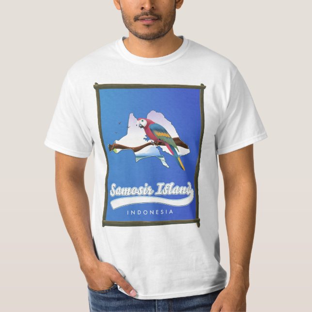 Samosir Island Indonesia travel map T-Shirt (Front)