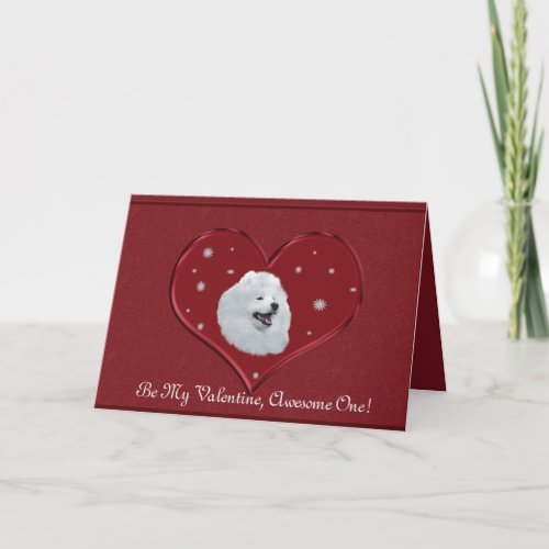 Samoyed 5X7 Folded Valentine Card