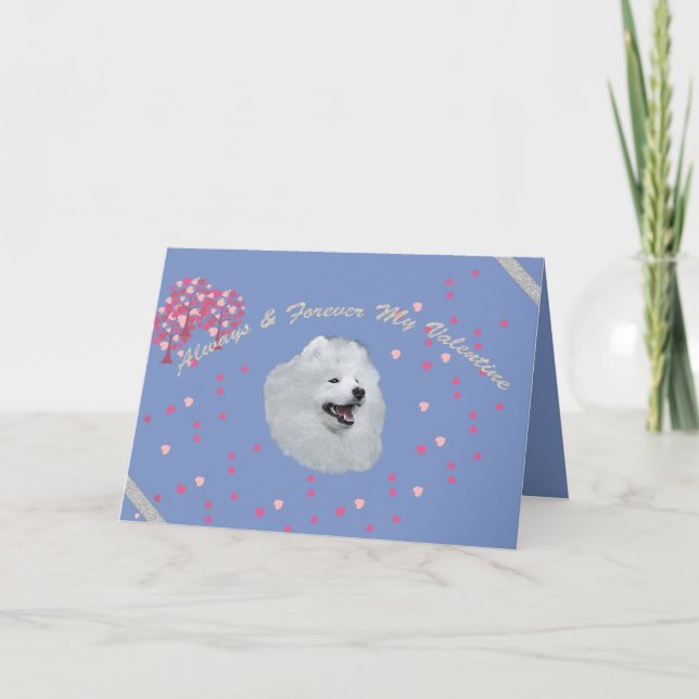Samoyed 5X7 Folded Valentine's Card Personalized! (Front)