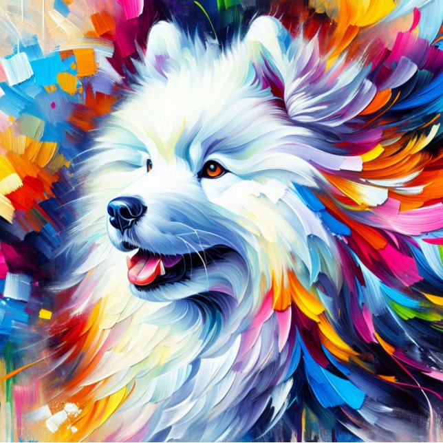 Samoyed Acrylic Print | Colorful | Vibrant Jigsaw Puzzle (Creator Uploaded)