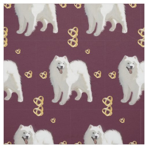 Samoyed Anniversary Pattern Fabric