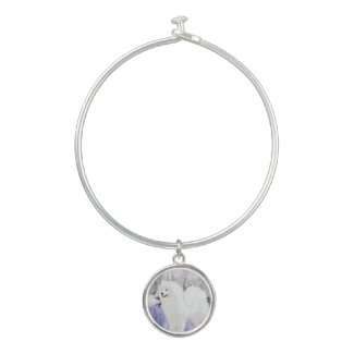 Samoyed Bangle Bracelet w/ Charm - Set See Descrip