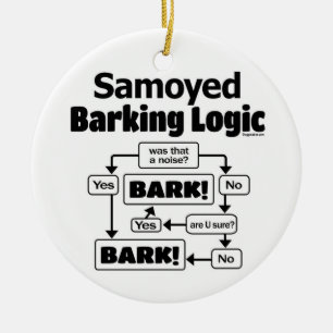 Samoyed Barking Logic Ceramic Ornament
