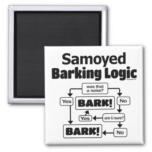 Samoyed Barking Logic Magnet