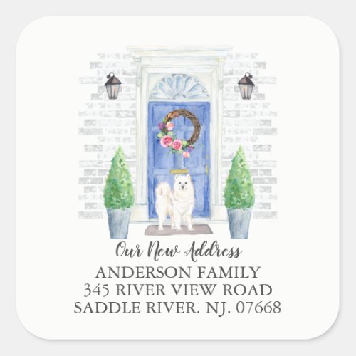 Samoyed Blue Door New Address Label