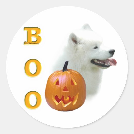 Samoyed Boo Classic Round Sticker