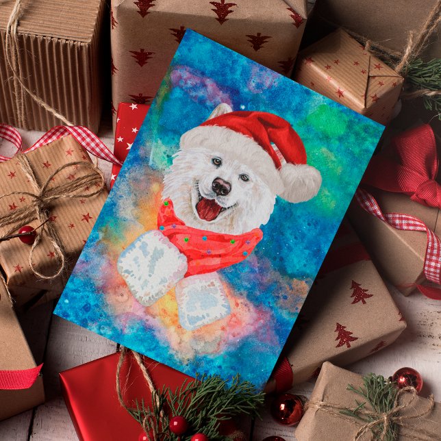Samoyed Breed Dog Christmas Holiday Postcard (Creator Uploaded)