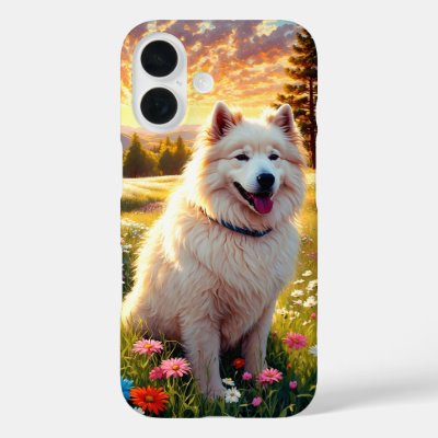 Samoyed by Lake iPhone 16 Case