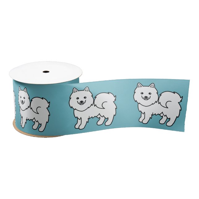 Samoyed Cartoon Dog Satin Ribbon (Spool)