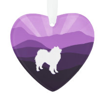 Samoyed Ceramic Heart Ornament; Choice of Shapes