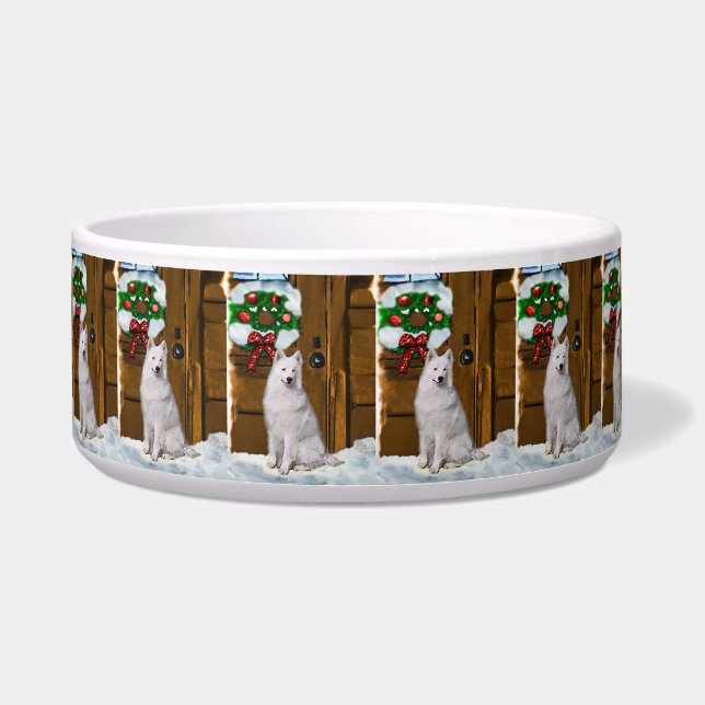 Samoyed Christmas  Bowl (Front)