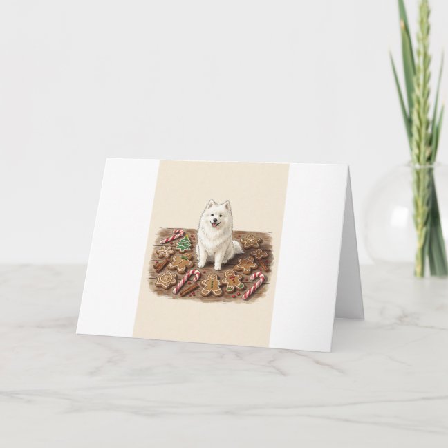 Samoyed Christmas Cookie Greeting Card