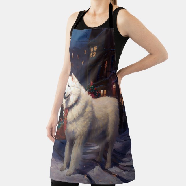 Samoyed Christmas Festive Season  Apron (Insitu)